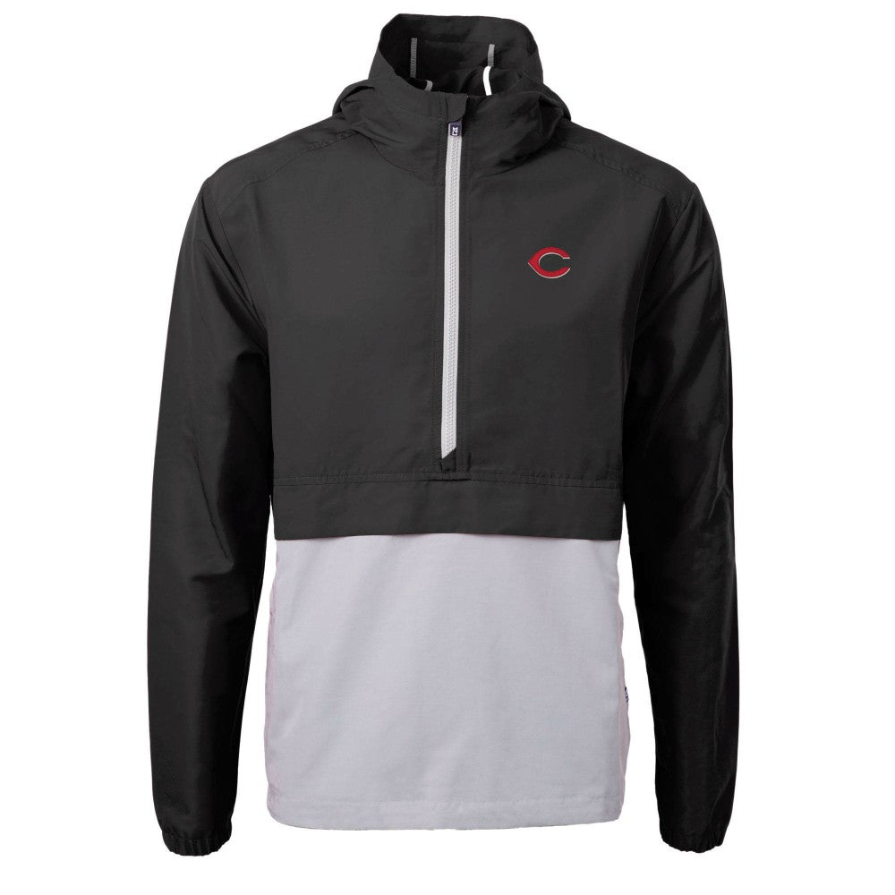 Cincinnati Reds Cutter & Buck Charter Eco Recycled Half-Zip Anorak Jacket - Black Jackets