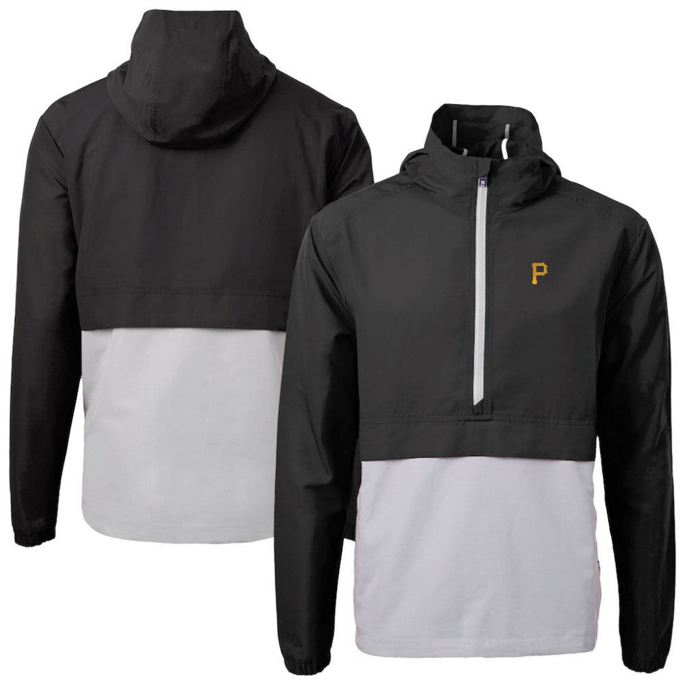 Pittsburgh Pirates Cutter & Buck Charter Eco Recycled Half-Zip Anorak Jacket - Black Jackets