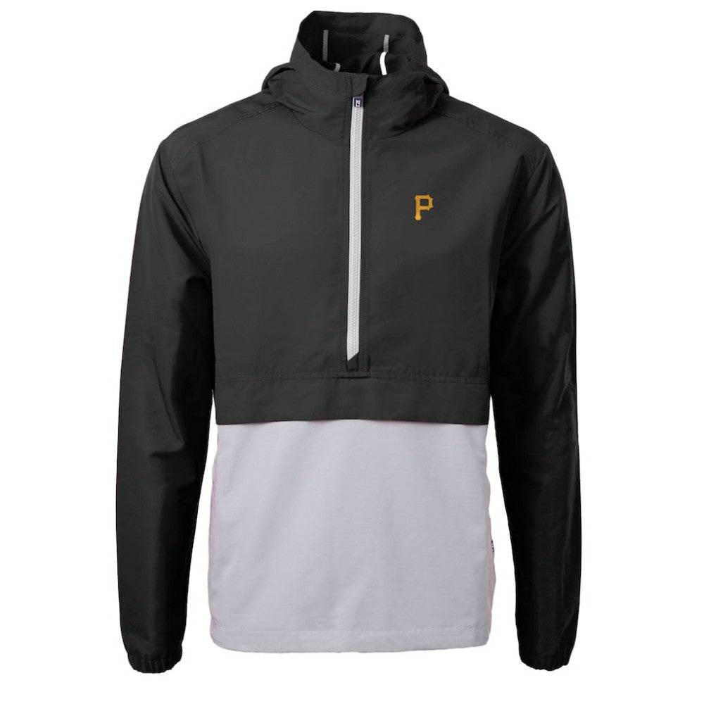 Pittsburgh Pirates Cutter & Buck Charter Eco Recycled Half-Zip Anorak Jacket - Black Jackets