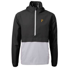 Pittsburgh Pirates Cutter & Buck Charter Eco Recycled Half-Zip Anorak Jacket - Black Jackets