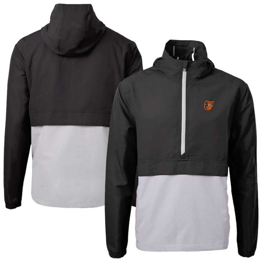 Baltimore Orioles Cutter & Buck Charter Eco Recycled Half-Zip Anorak Jacket - Black Jackets