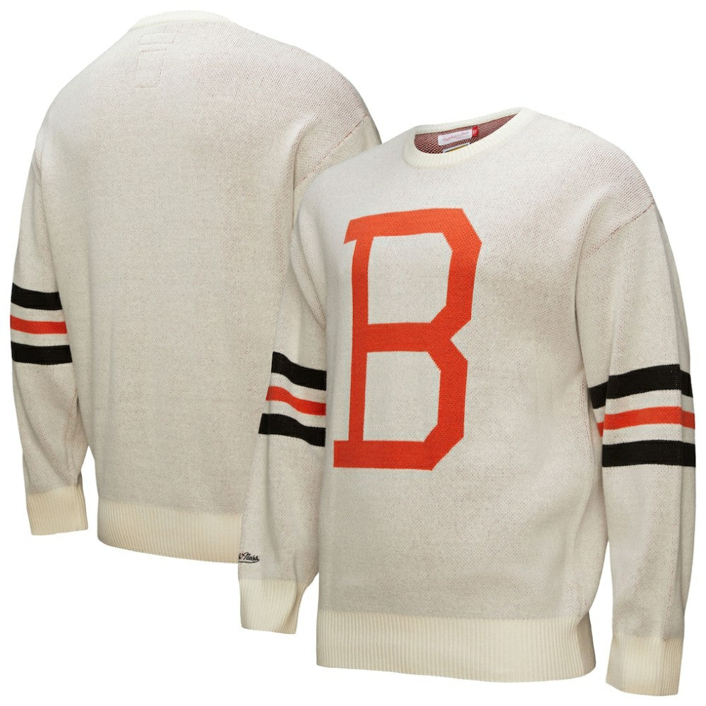 Baltimore Orioles Mitchell & Ness Retro Pullover Sweater - Cream Pullover