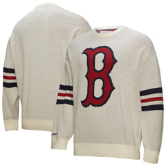 Boston Red Sox Mitchell & Ness Retro Pullover Sweater - Cream Pullover