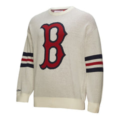 Boston Red Sox Mitchell & Ness Retro Pullover Sweater - Cream Pullover