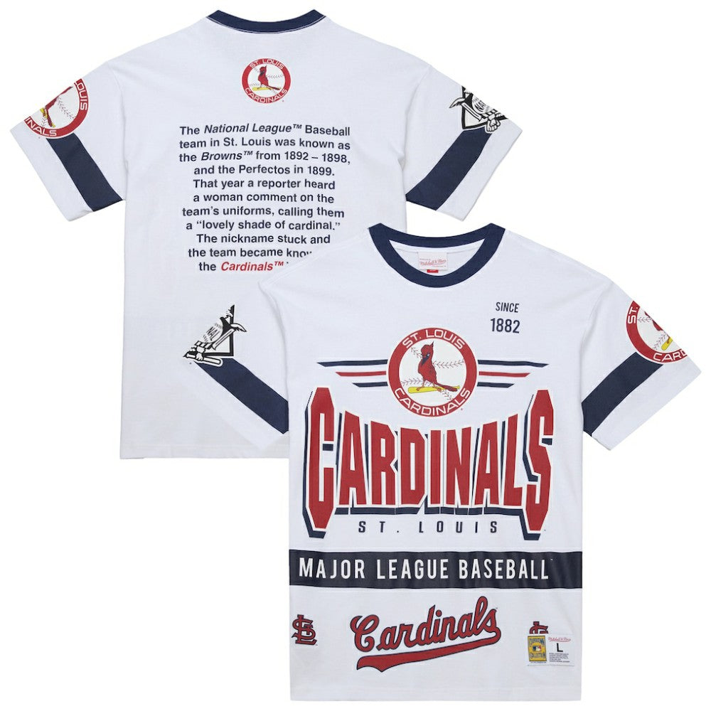 St. Louis Cardinals Mitchell & Ness Cooperstown Collection Team Origins Premium T-Shirt - White T-shirts