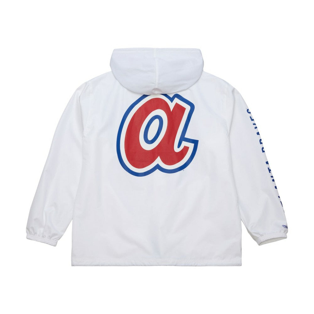 Atlanta Braves Mitchell & Ness Vintage Full-Snap Hooded Coaches Jacket - White Jackets