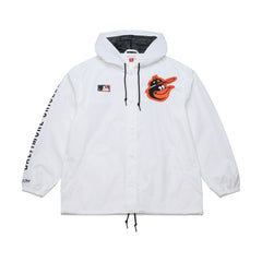 Baltimore Orioles Mitchell & Ness Vintage Full-Snap Hooded Coaches Jacket - White Jackets