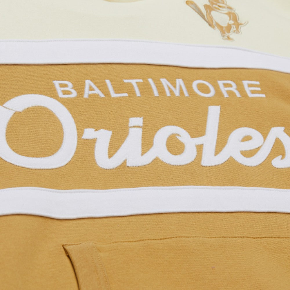 Baltimore Orioles Mitchell & Ness Head Coach Pullover Hoodie - Tan/Cream Hoodies