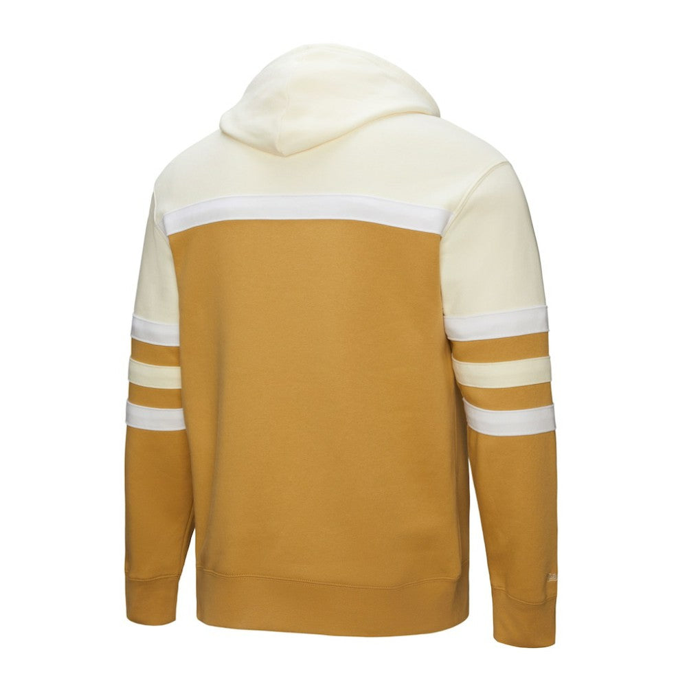 Chicago Cubs Mitchell & Ness Head Coach Pullover Hoodie - Tan/Cream Hoodies