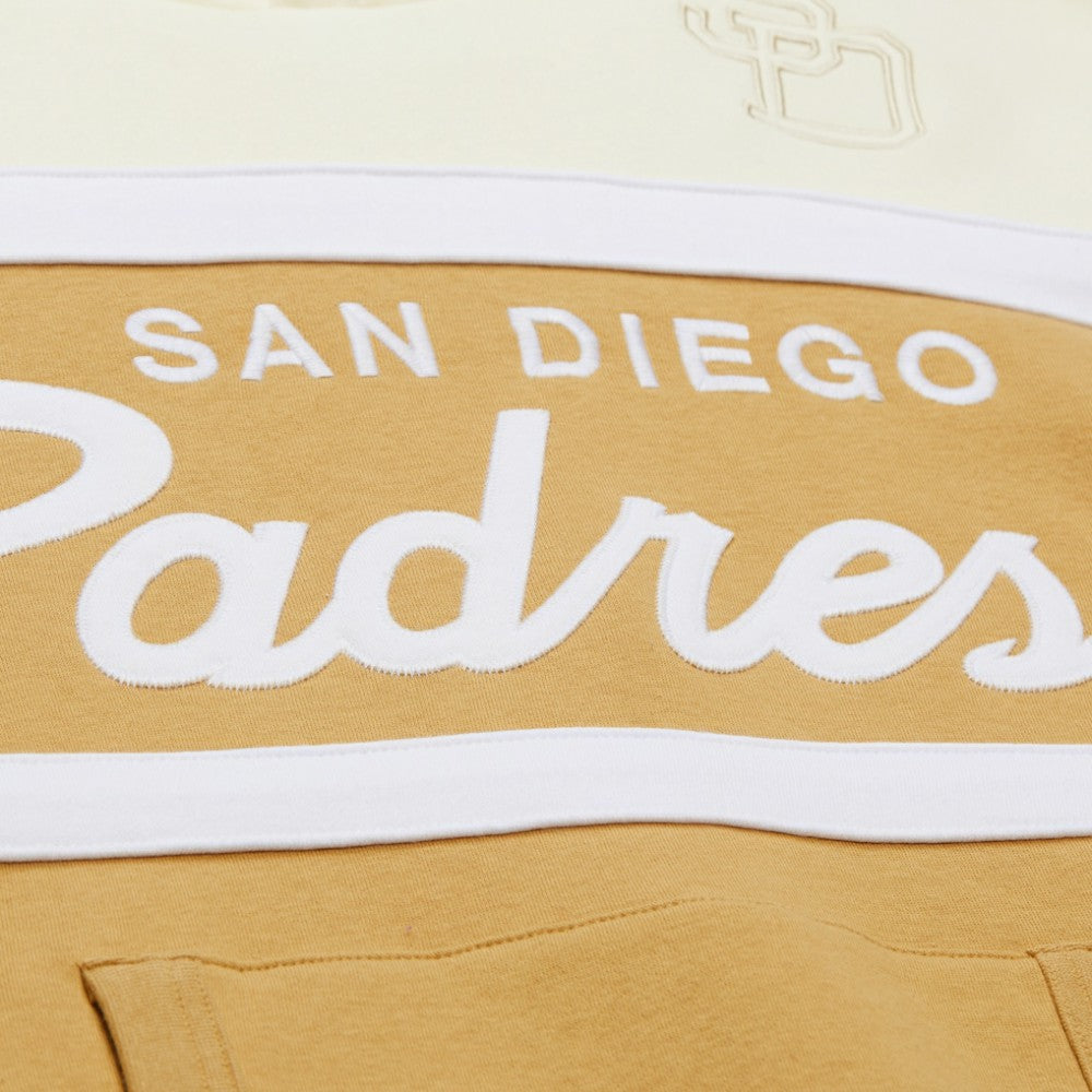San Diego Padres Mitchell & Ness Head Coach Pullover Hoodie - Tan/Cream Hoodies