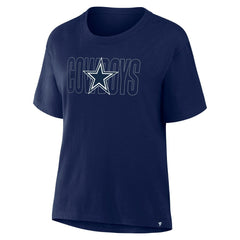 Dallas Cowboys Women's Line Em Up T-Shirt Navy