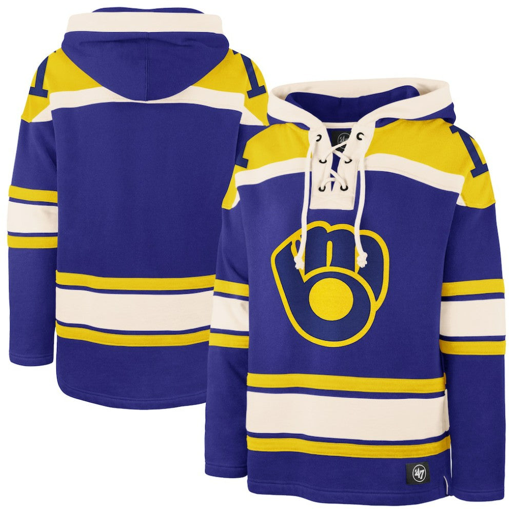 Milwaukee Brewers '47 Superior Lacer Pullover Hoodie - Royal Hoodies