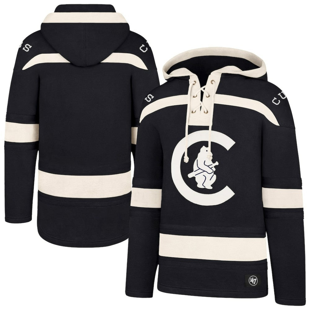 Chicago Cubs '47 Superior Lacer Pullover Hoodie - Navy Hoodies