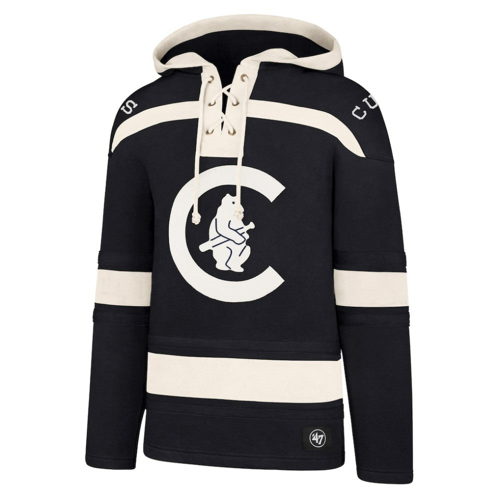 Chicago Cubs '47 Superior Lacer Pullover Hoodie - Navy Hoodies