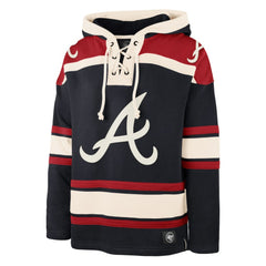 Atlanta Braves '47 Superior Lacer Pullover Hoodie - Navy Hoodies