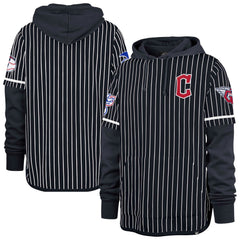 Cleveland Guardians '47 Pinstripe Double Header Pullover Hoodie - Navy Hoodies