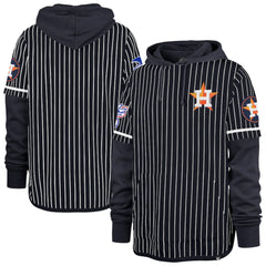 Houston Astros '47 Pinstripe Double Header Pullover Hoodie - Navy Hoodies