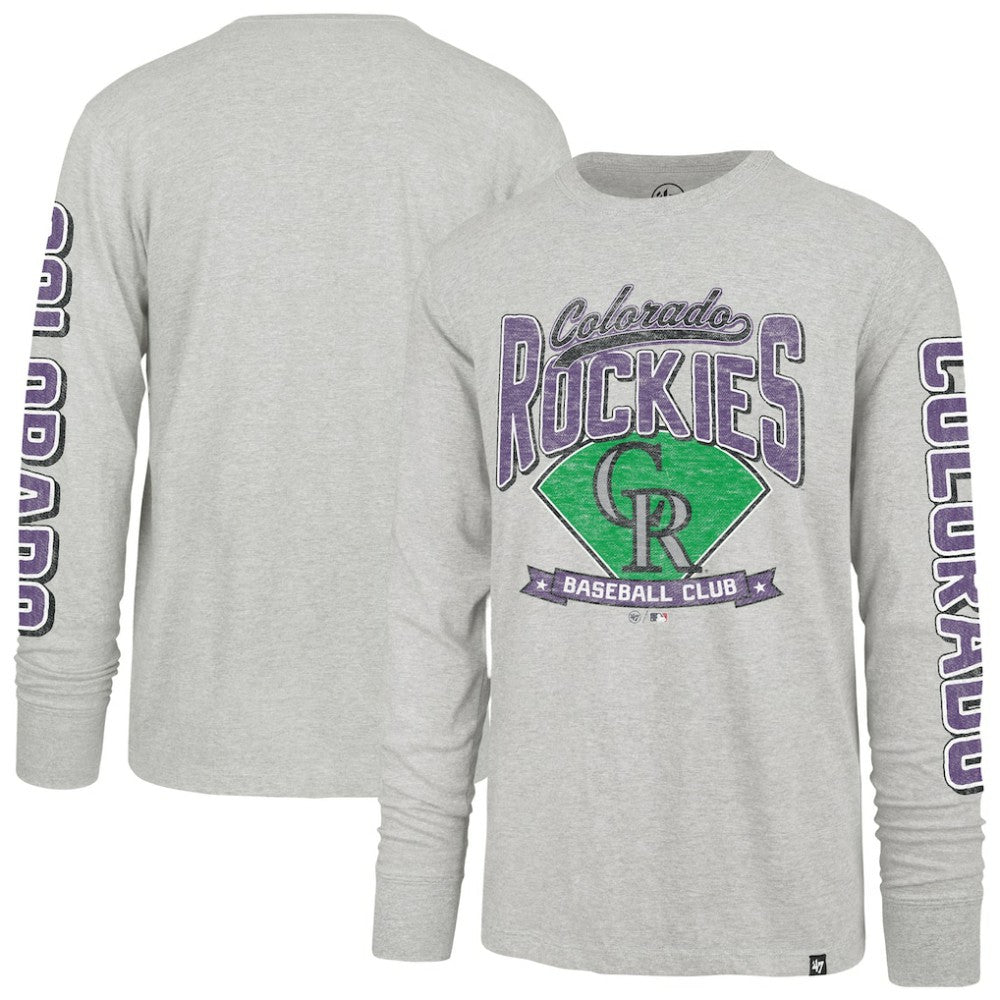 Colorado Rockies '47 Fair Ball Franklin Long Sleeve T-Shirt - Gray T-shirts