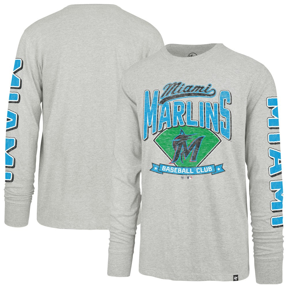 Miami Marlins '47 Fair Ball Franklin Long Sleeve T-Shirt - Gray T-shirts