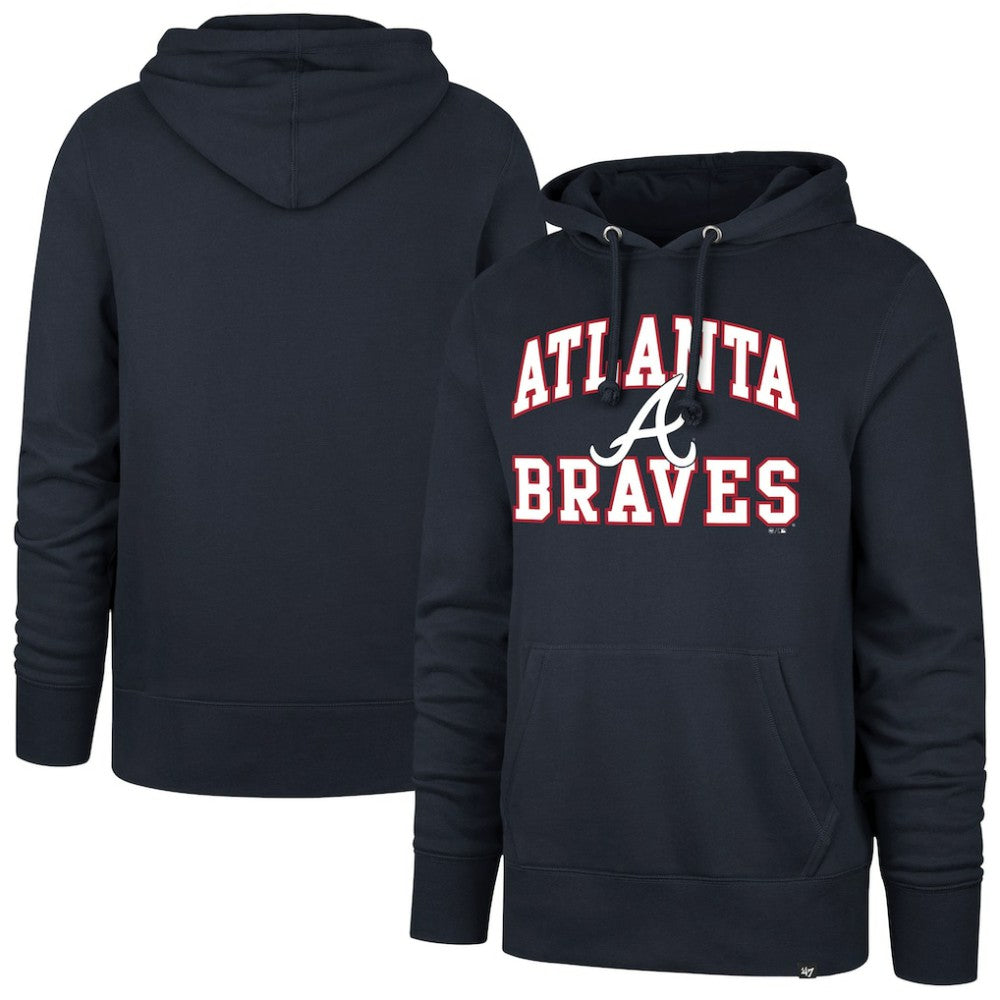Atlanta Braves '47  Velocity Headline Pullover Hoodie - Navy Hoodies