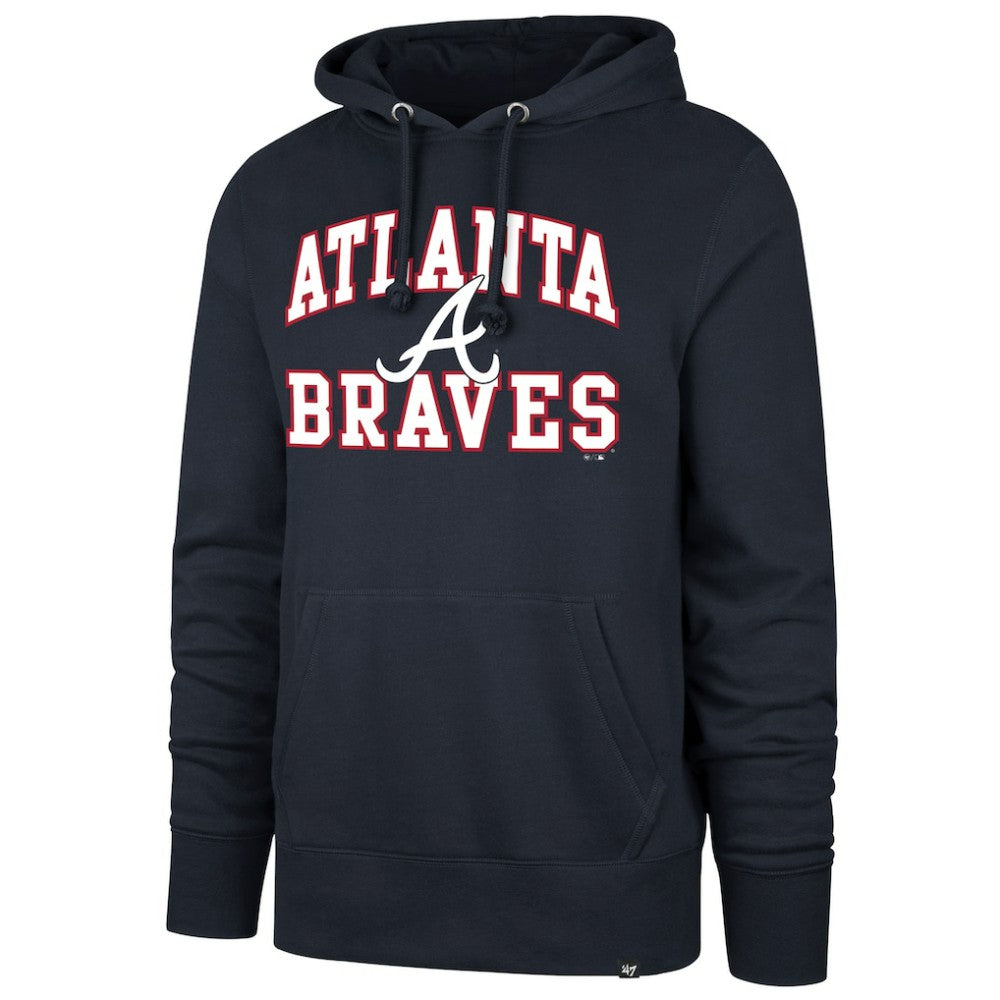Atlanta Braves '47  Velocity Headline Pullover Hoodie - Navy Hoodies