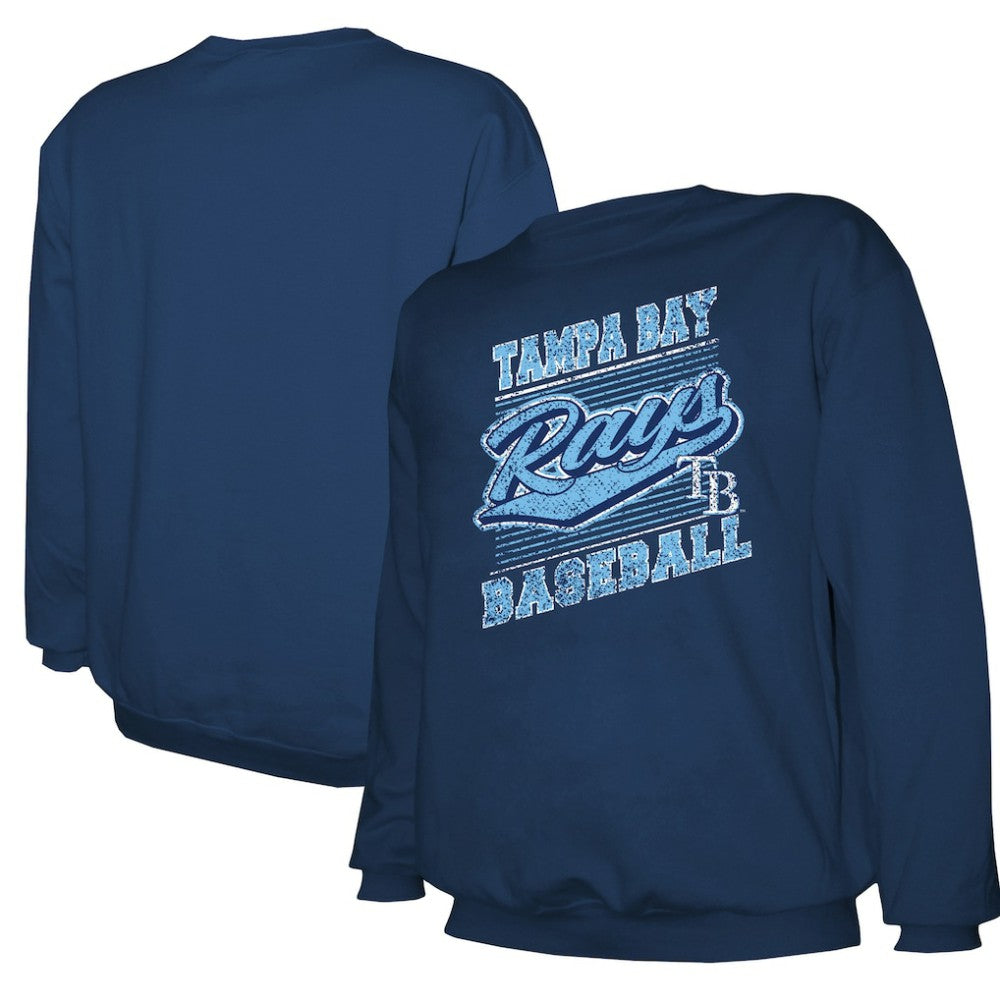 Tampa Bay Rays Stitches Lightweight Crew Sweatshirt - Navy Sweatshirts