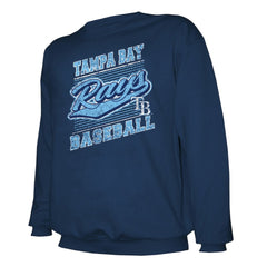 Tampa Bay Rays Stitches Lightweight Crew Sweatshirt - Navy Sweatshirts