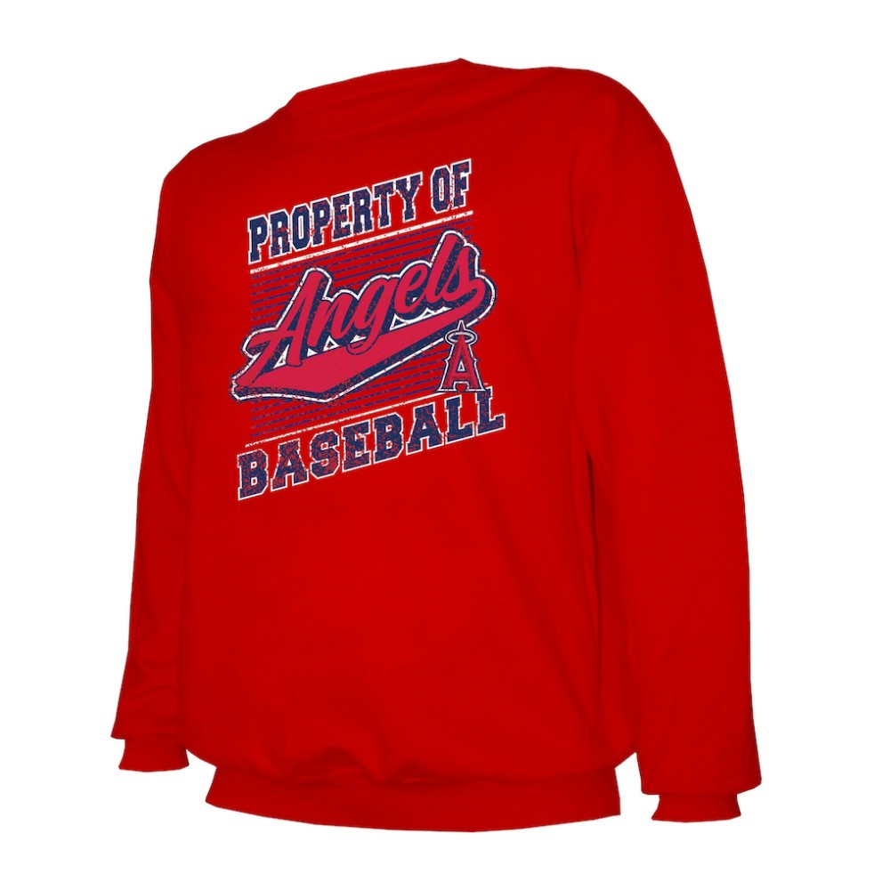 Los Angeles Angels Stitches Lightweight Crew Sweatshirt - Red Sweatshirts