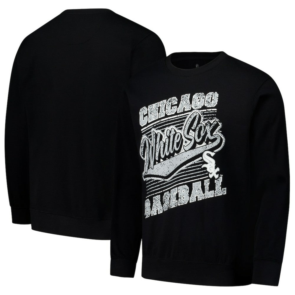 Chicago White Sox Stitches Lightweight Crew Sweatshirt - Black Sweatshirts