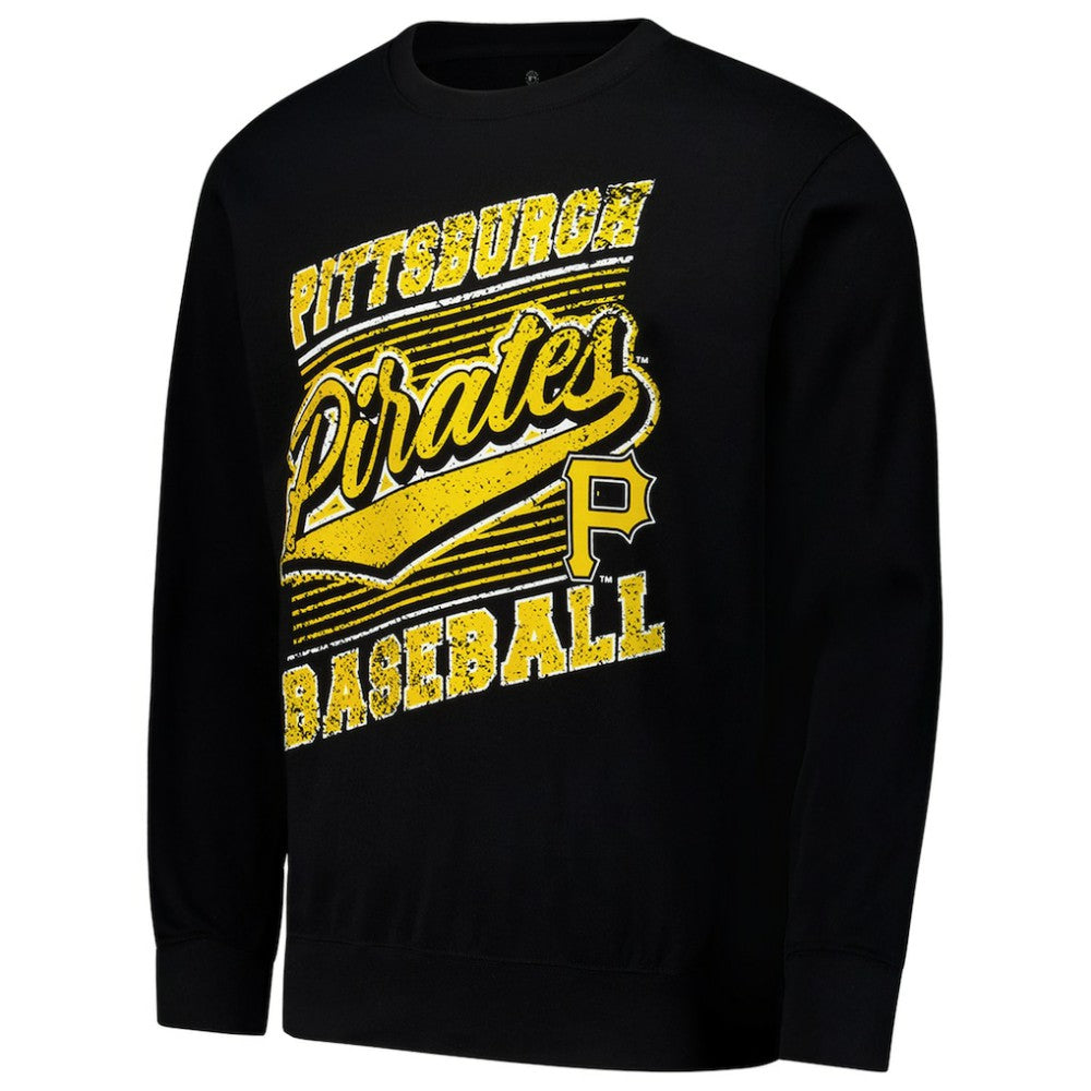 Pittsburgh Pirates Stitches Lightweight Crew Sweatshirt - Black Sweatshirts
