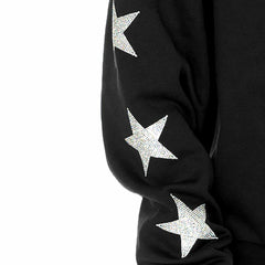 Pittsburgh Steelers Gameday Couture Women's Rhinestone Star Sleeve Settle the Score Oversized Tri-Blend Pullover Black
