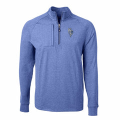 Kansas City Royals Cutter & Buck Adapt Eco Knit Heather Quarter-Zip Pullover Top - Heather Blue Pullover