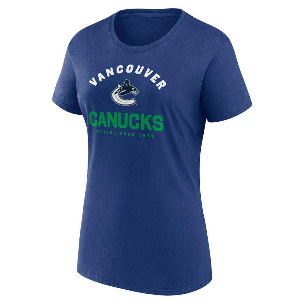 NHL Vancouver Canucks Logo Athletic Women's Unrivaled T-Shirt - Blue