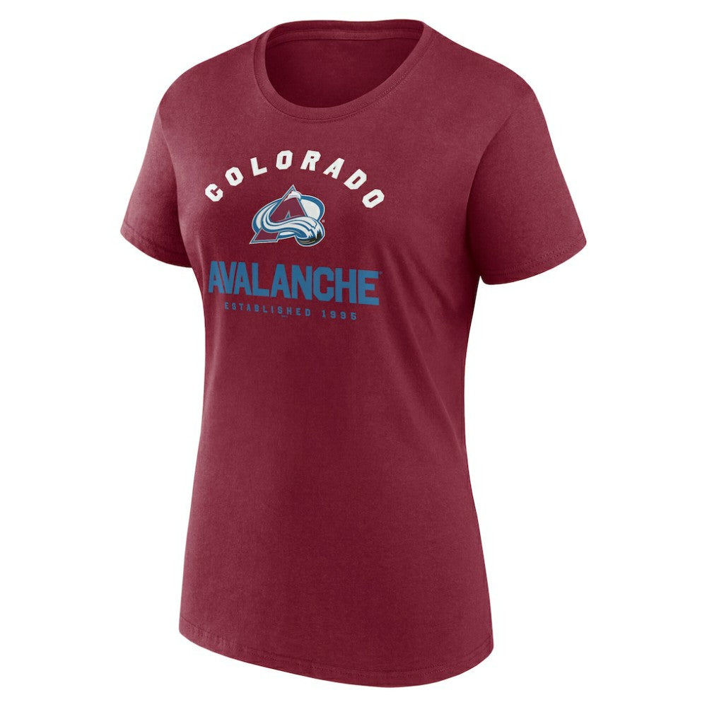 NHL Colorado Avalanche Logo Athletic Women's Unrivaled T-Shirt - Burgundy