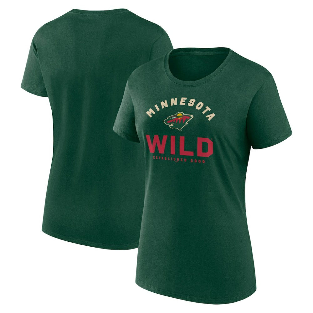 NHL Minnesota Wild Logo Athletic Women's Unrivaled T-Shirt - Green