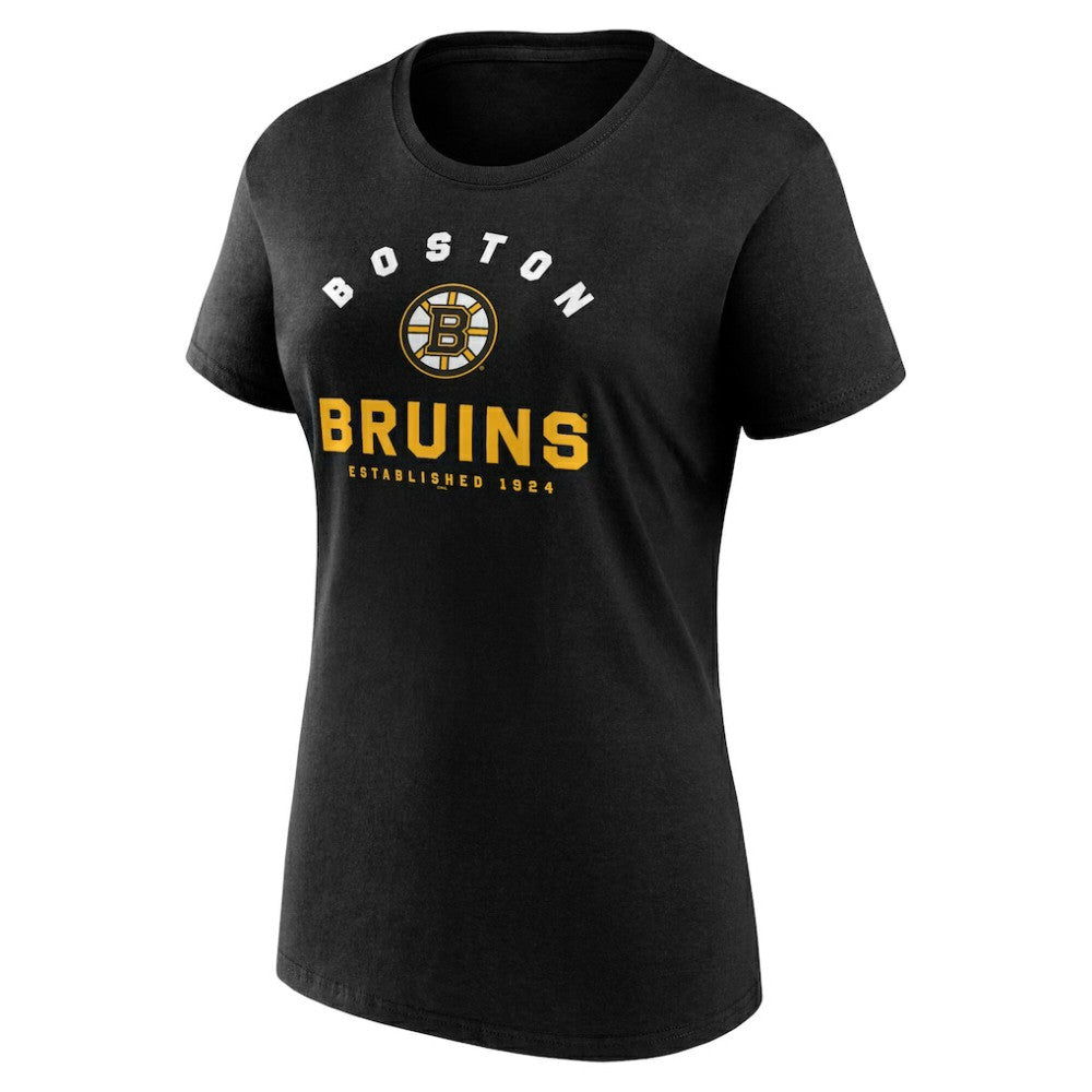 NHL Boston Bruins Logo Athletic Women's Unrivaled T-Shirt - Black