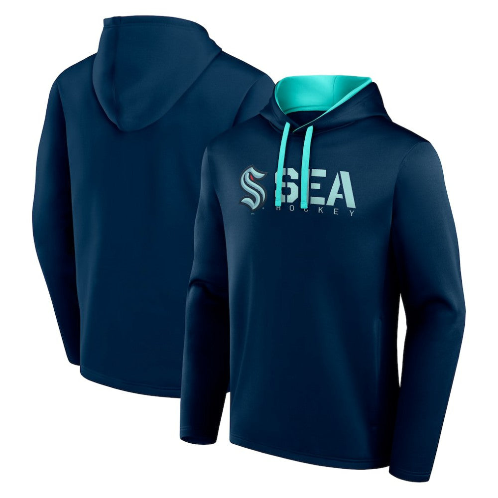 NHL Seattle Kraken Logo Athletic Head Start Pullover Hoodie - Navy