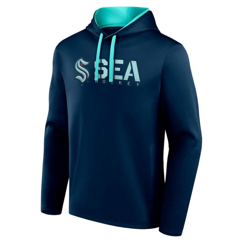 NHL Seattle Kraken Logo Athletic Head Start Pullover Hoodie - Navy