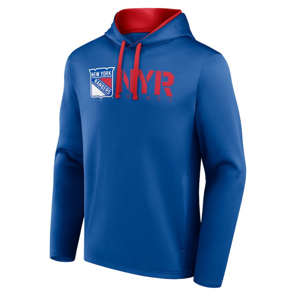 NHL New York Rangers Logo Athletic Head Start Pullover Hoodie - Blue