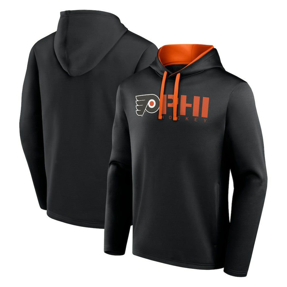 NHL Philadelphia Flyers Logo Athletic Head Start Pullover Hoodie - Black