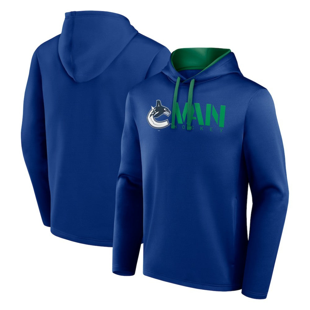 NHL Vancouver Canucks Logo Athletic Head Start Pullover Hoodie - Blue