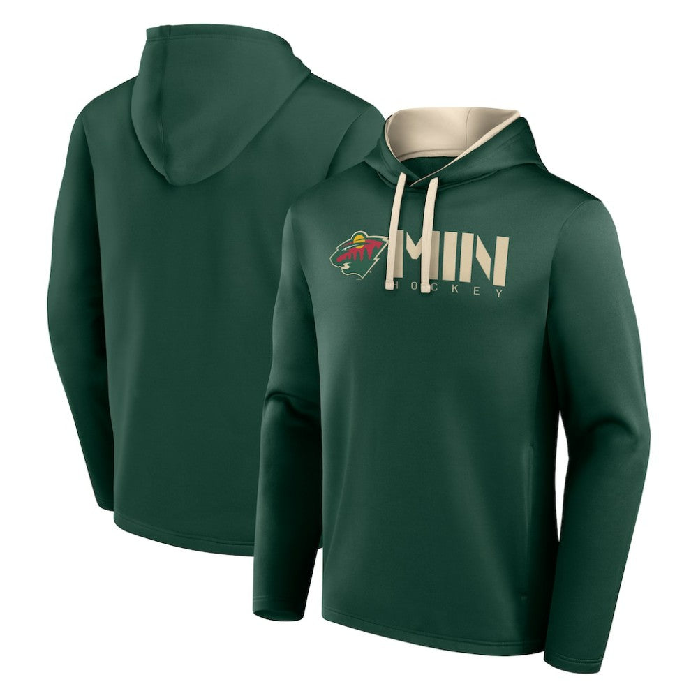 NHL Minnesota Wild Logo Athletic Head Start Pullover Hoodie - Green