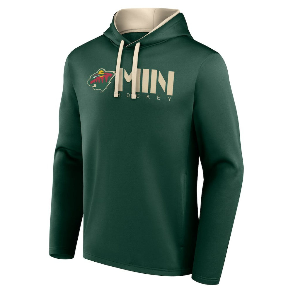 NHL Minnesota Wild Logo Athletic Head Start Pullover Hoodie - Green
