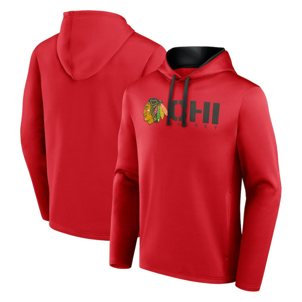 NHL Chicago Blackhawks Logo Athletic Head Start Pullover Hoodie - Red