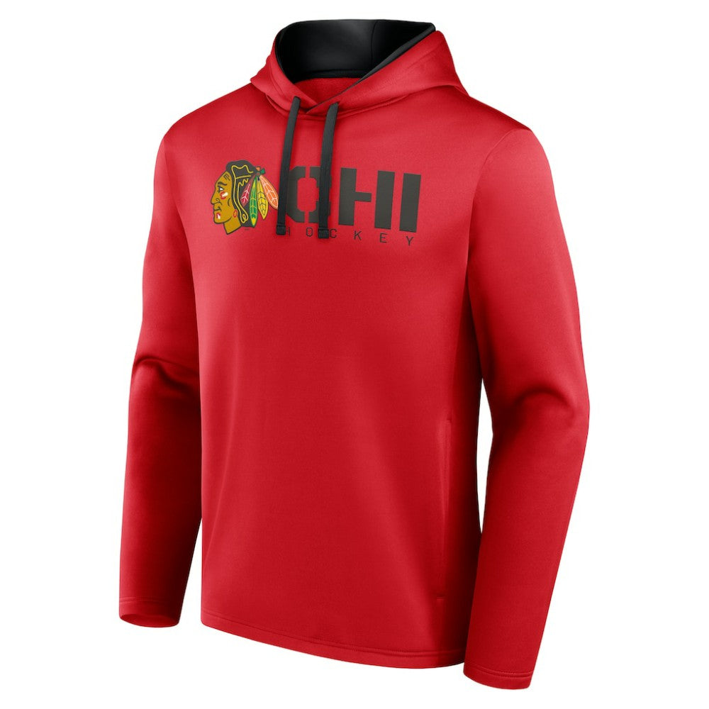 NHL Chicago Blackhawks Logo Athletic Head Start Pullover Hoodie - Red