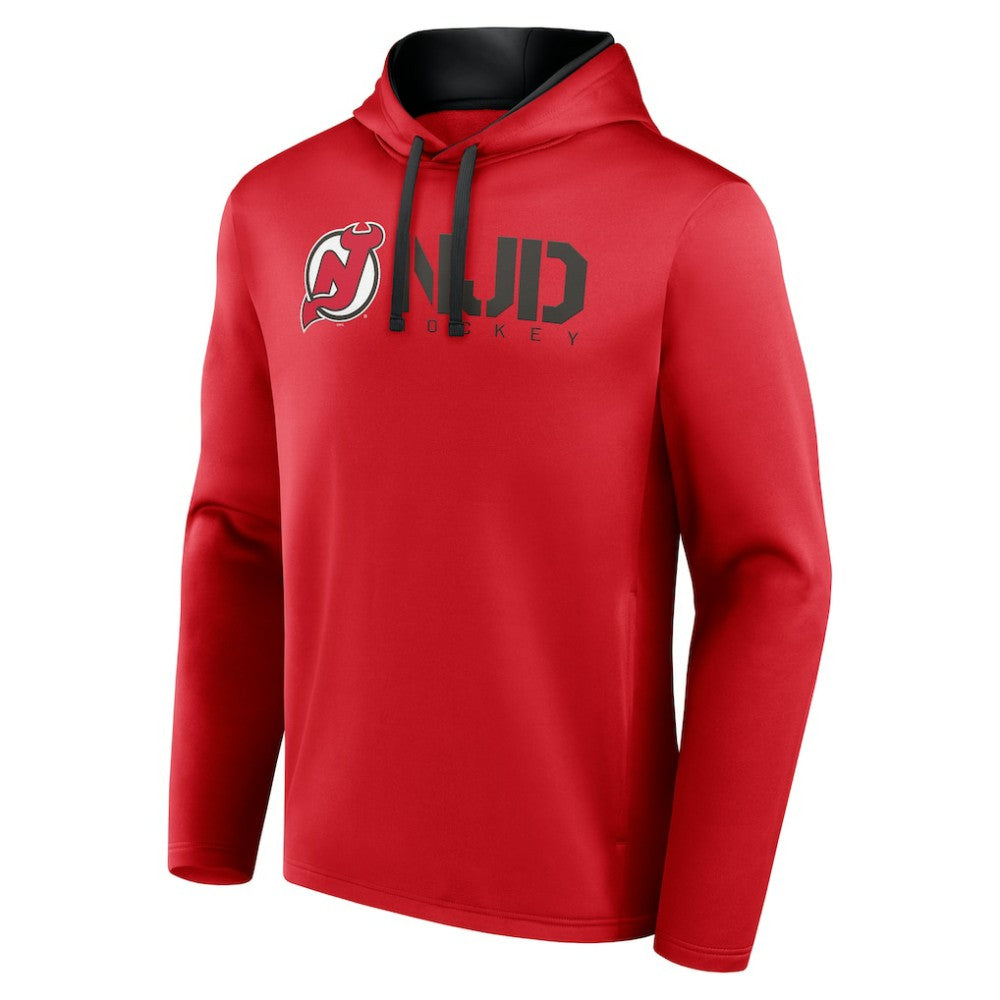 NHL New Jersey Devils Logo Athletic Head Start Pullover Hoodie - Red