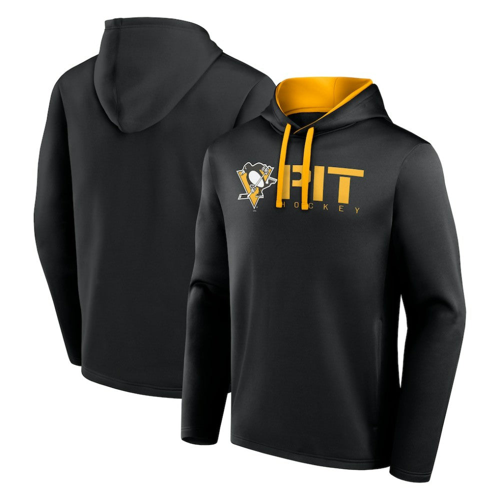 NHL Pittsburgh Penguins Logo Athletic Head Start Pullover Hoodie - Black