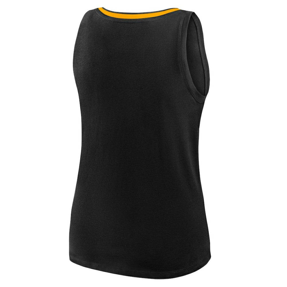 NHL Boston Bruins Logo Athletic Women's Stellar Win V-Neck Tank Top - Black