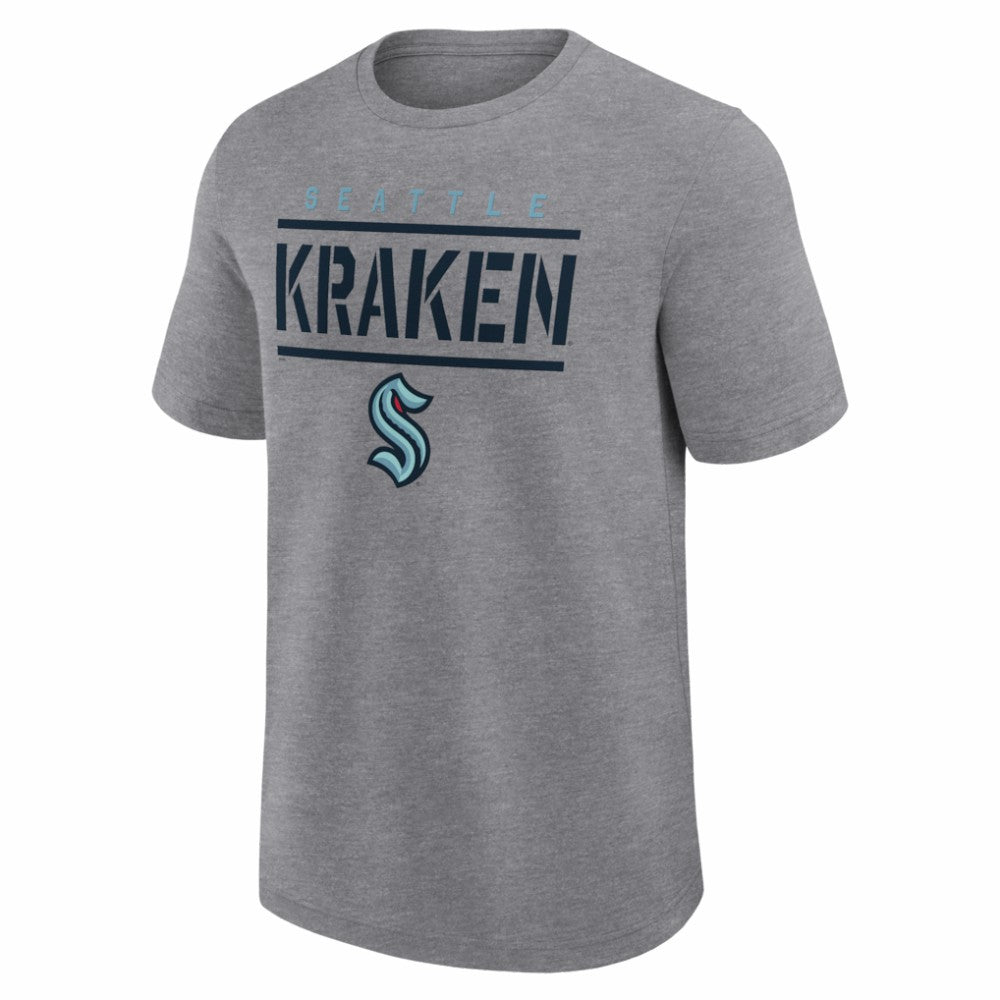 NHL Seattle Kraken Logo Athletic Top Notch T-Shirt - Heather Gray