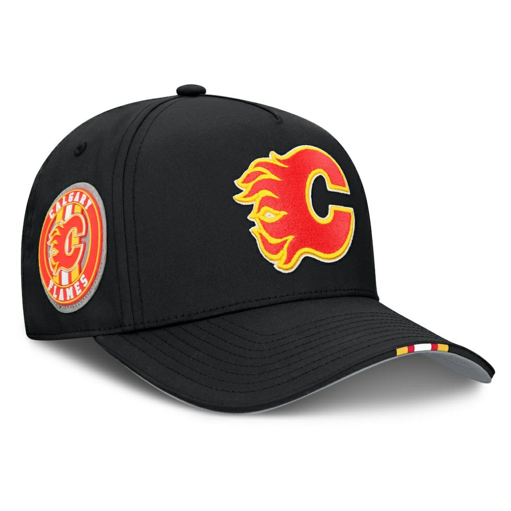 NHL Calgary Flames Fanatics 2025 NHL Draft Authentic Pro On-Stage Podium A-Frame Adjustable Hat - Black